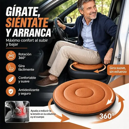 🚗🔄 Cojín Giratorio de 360° para Asiento de Coche | Asiento Rotatorio Portátil para Facilitar la Entrada y Salida del Vehículo