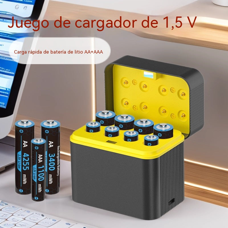 🔋Estuche de carga - Batería de litio recargable AA/AAA