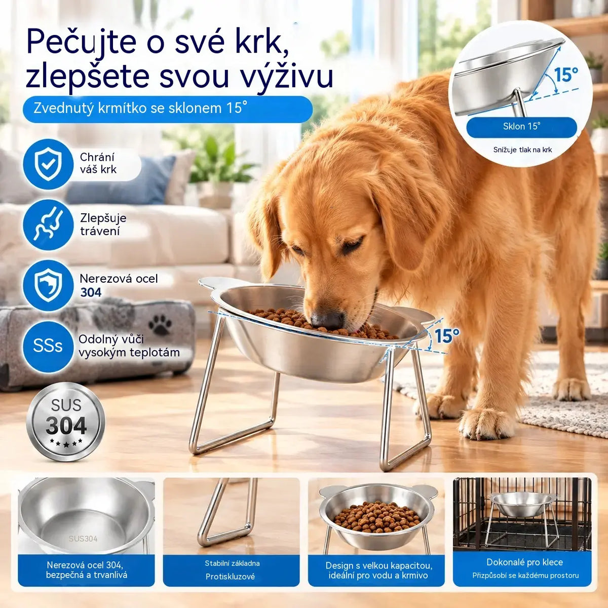 💖2 kus 560 Kč🎃 Halloweenská nabídka: sleva 50 %! 🥣 Ortopedická miska na krmení nakloněná o 15°