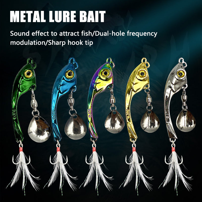 🐟🎣【5 piezas】Luya señuelo de pesca de aleación de zinc brillante, colorido y de largo alcance