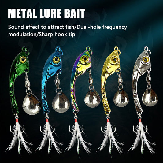 🐟🎣【5 piezas】Luya señuelo de pesca de aleación de zinc brillante, colorido y de largo alcance