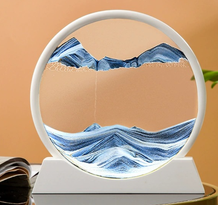Adornos de arenas movedizas 3D para decoración del hogar con forma de montaña y río antiguos