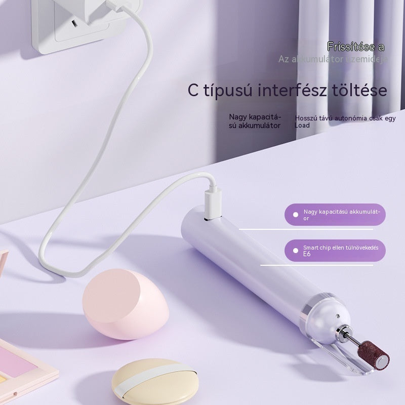 💅2 az 1-ben elektromos körömreszelő LED lámpával (szárító lámpa + 5 polírozófej)