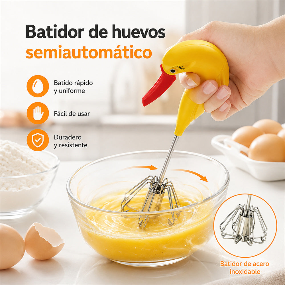 【Compra 1 y llévate 1 gratis】【2 piezas】Batidor de huevos semiautomático de acero inoxidable