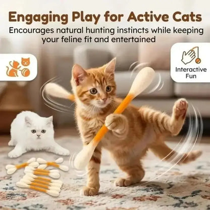[12 piezas 27 euros]🐱 Juguete interactivo para gatos con forma de hisopo y hierba gatera