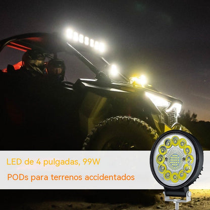 💡【2 piezas】🚨Faros LED redondos de 99 W para coches modificados, faros auxiliares para vehículos todoterreno