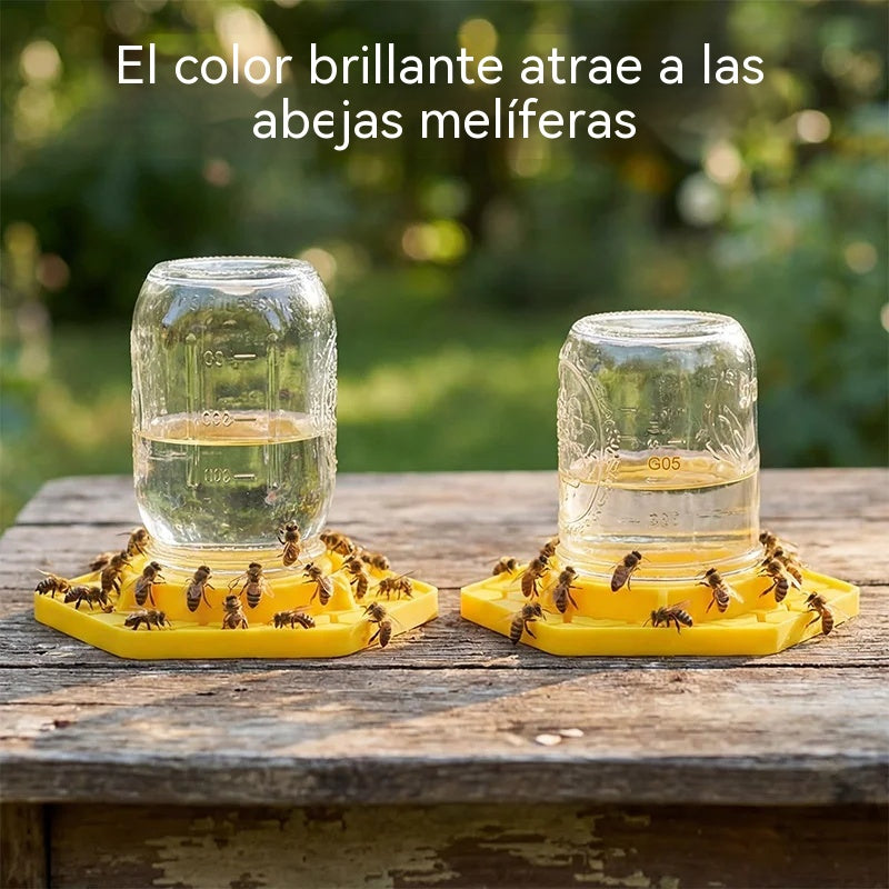 【4 piezas】Bebederos para abejas con diseño de panal y estaca – Dispensador de agua automático antiahogamiento para jardín