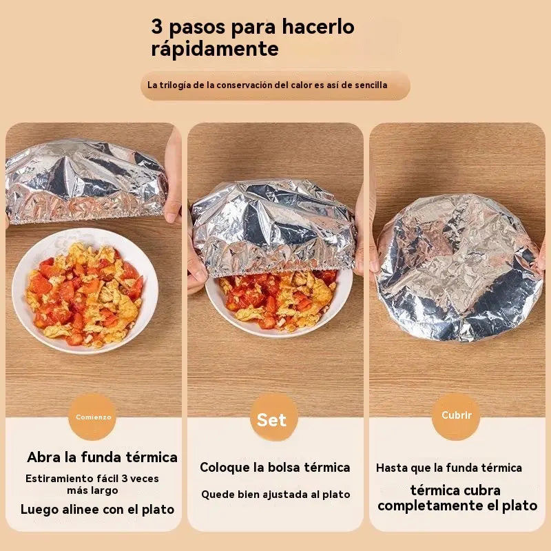 【50piezas】Cubierta térmica de papel de aluminio apto para alimentos