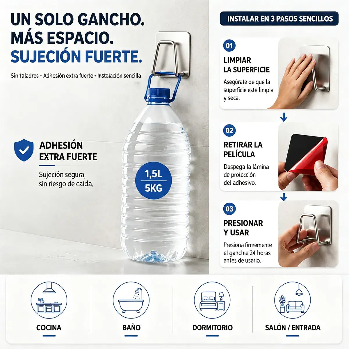 (10 piezas）✨ Organizador para Fregadero de Acero Inoxidable – Soporte Sin Taladro para Esponjas, Estropajos y Paños | Ahorra Espacio y Mantén tu Cocina Ordenada