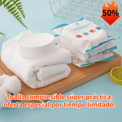 【2 cajas, 28 piezas】Toallas comprimidas desechables, toallas faciales de viaje portátiles, toallas de baño gruesas húmedas y secas, accesorios de viaje