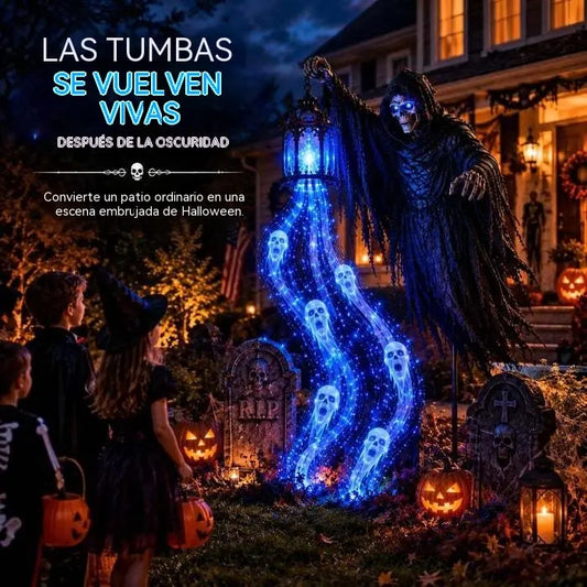 🔥OFERTA ESPECIAL: 50% DE DESCUENTO🎁💀Luz animada para jardín "Segador de Almas" de Halloween