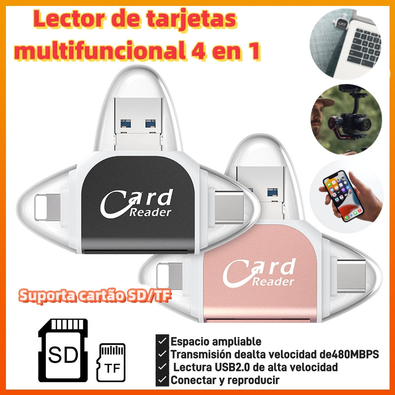 ⚡Lector de tarjetas multifuncional 4 en 1