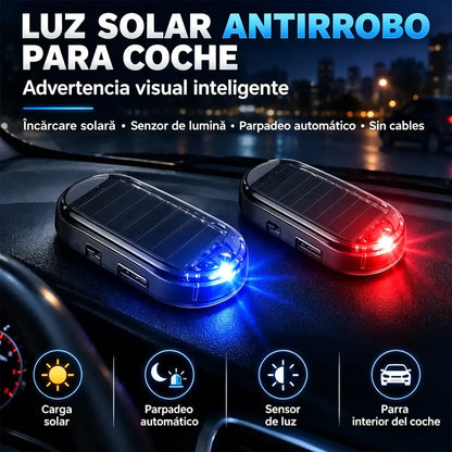 🚗Lámpara LED solar compacta intermitente antirrobo