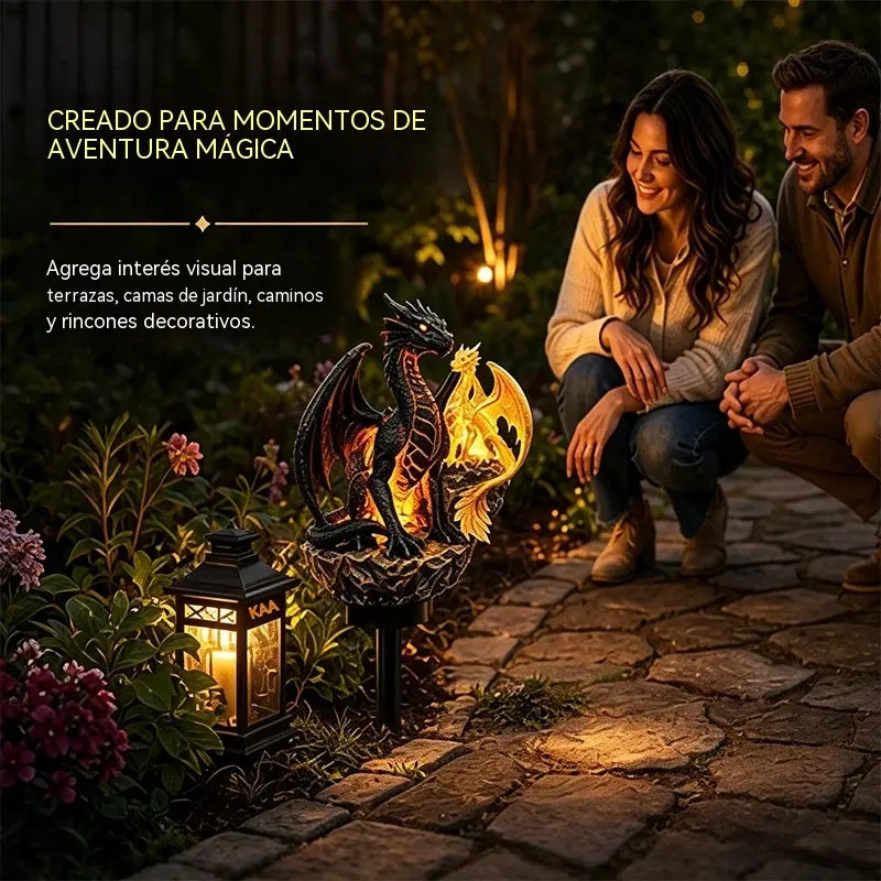 🐉Lámpara solar de jardín Dragon Legacy – Edición Golden Ember