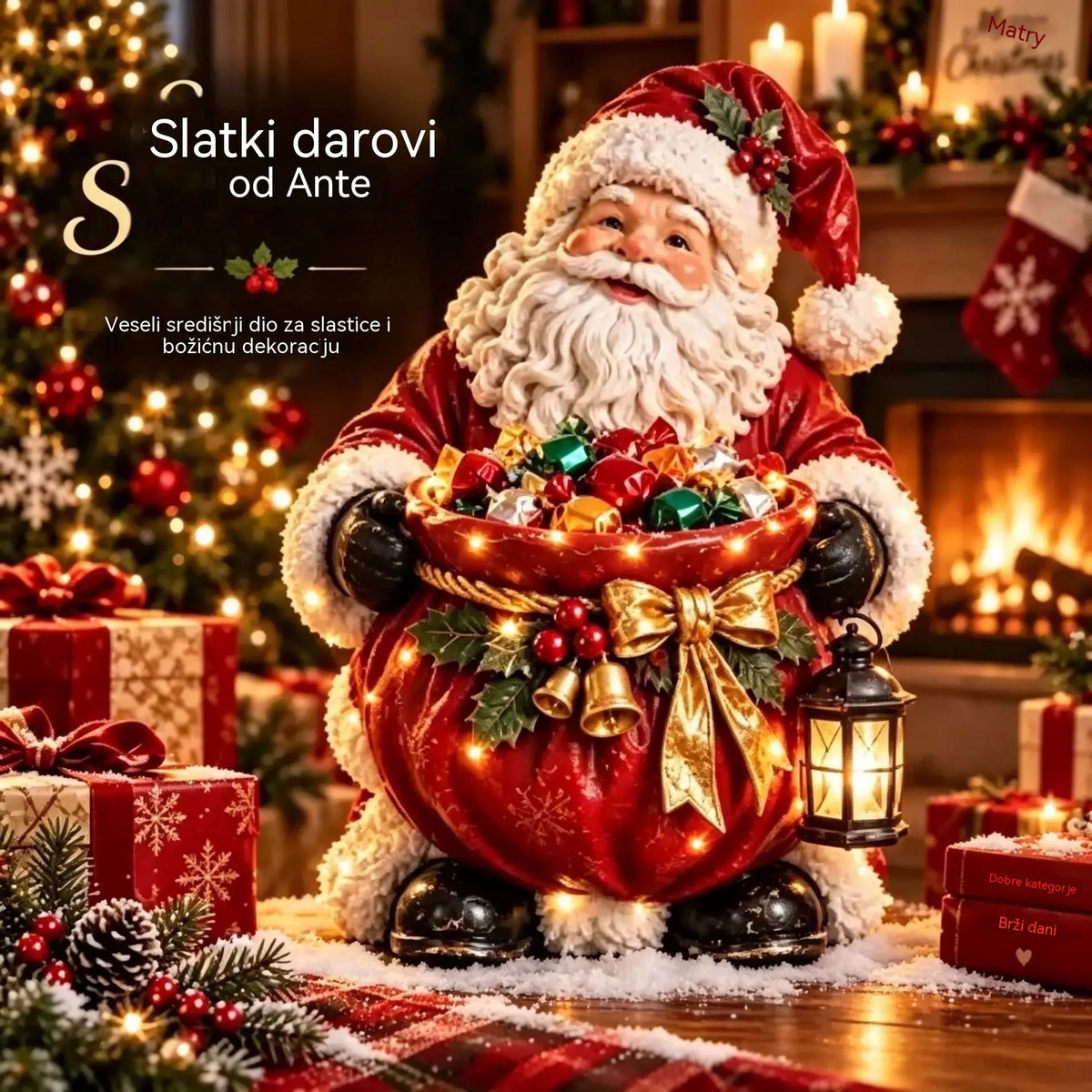 🎄 Božićna ponuda! ✨ Božićni svjetleći nizovi i zdjelice za slatkiše: 5 božićnih motiva.