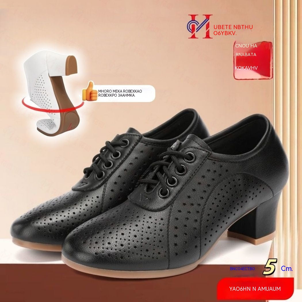 🔥【Tallas 34-41】🔥【Altura del tacón 5 cm】👡Nuevos zapatos de cuero genuino para mujer 2026 con una sola capa, transpirables y huecos.