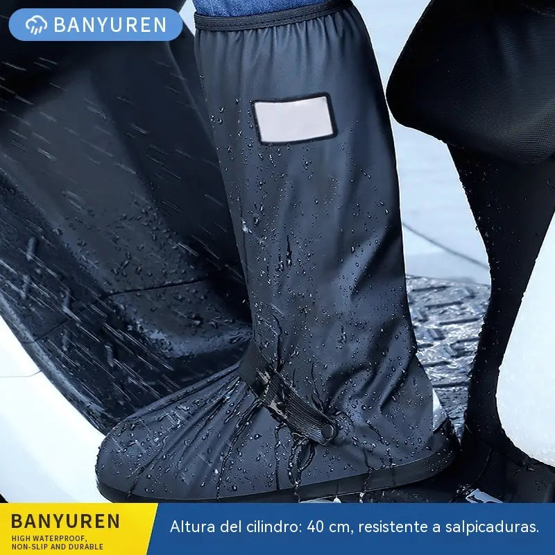 ☔ Protecție Supremă împotriva Ploii! Huse Înalte Impermeabile pentru Încălțăminte (Inălțime 40 cm)! Talpă Anti-Alunecare Grosă · PVC Rezistent