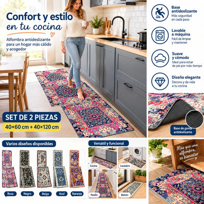 🧽 (40*60 cm + 40*120 cm)2 piezas 29€✨ Alfombra de cocina de diatomita antideslizante súper absorbente