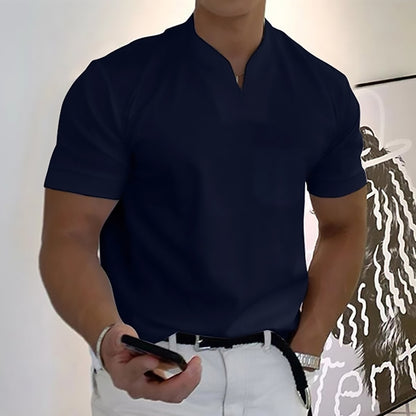 👕 Camisa de manga corta con cuello en V para hombre