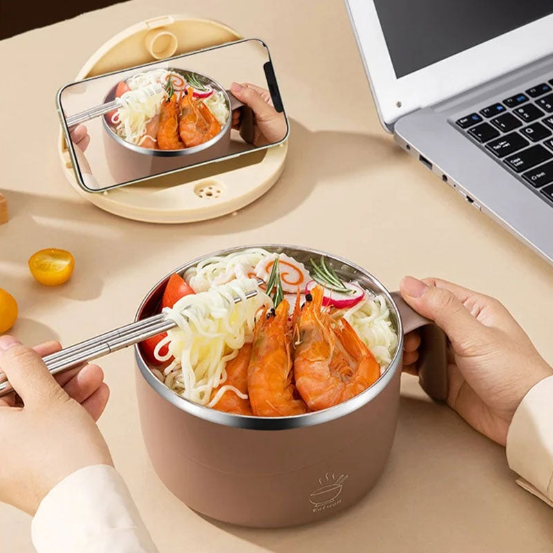 🍲¡50% DE DESCUENTO!🍜Tanque para ramen con aislamiento térmico de acero inoxidable 304🔥