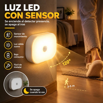 （3 piezas）Luz LED inteligente con sensor de presencia, fácil de cargar y práctica.