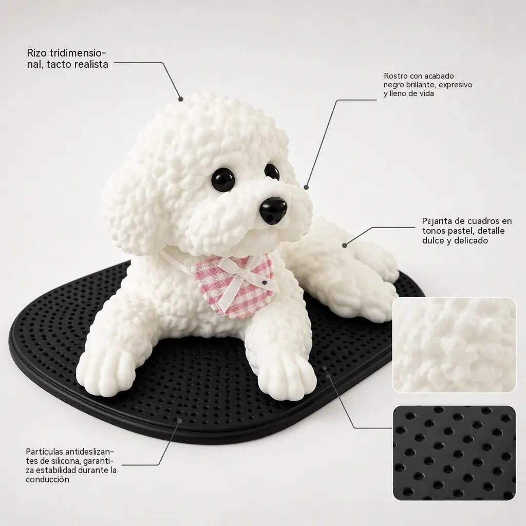 🐶✨Adorno de caniche para coche: la mejora más adorable para el salpicadero