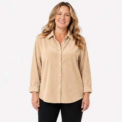 👚Ženska ohlapna žametna srajca – enobarvna, z dolgimi rokavi – mehka, ležerna bluza za jesen in zimo