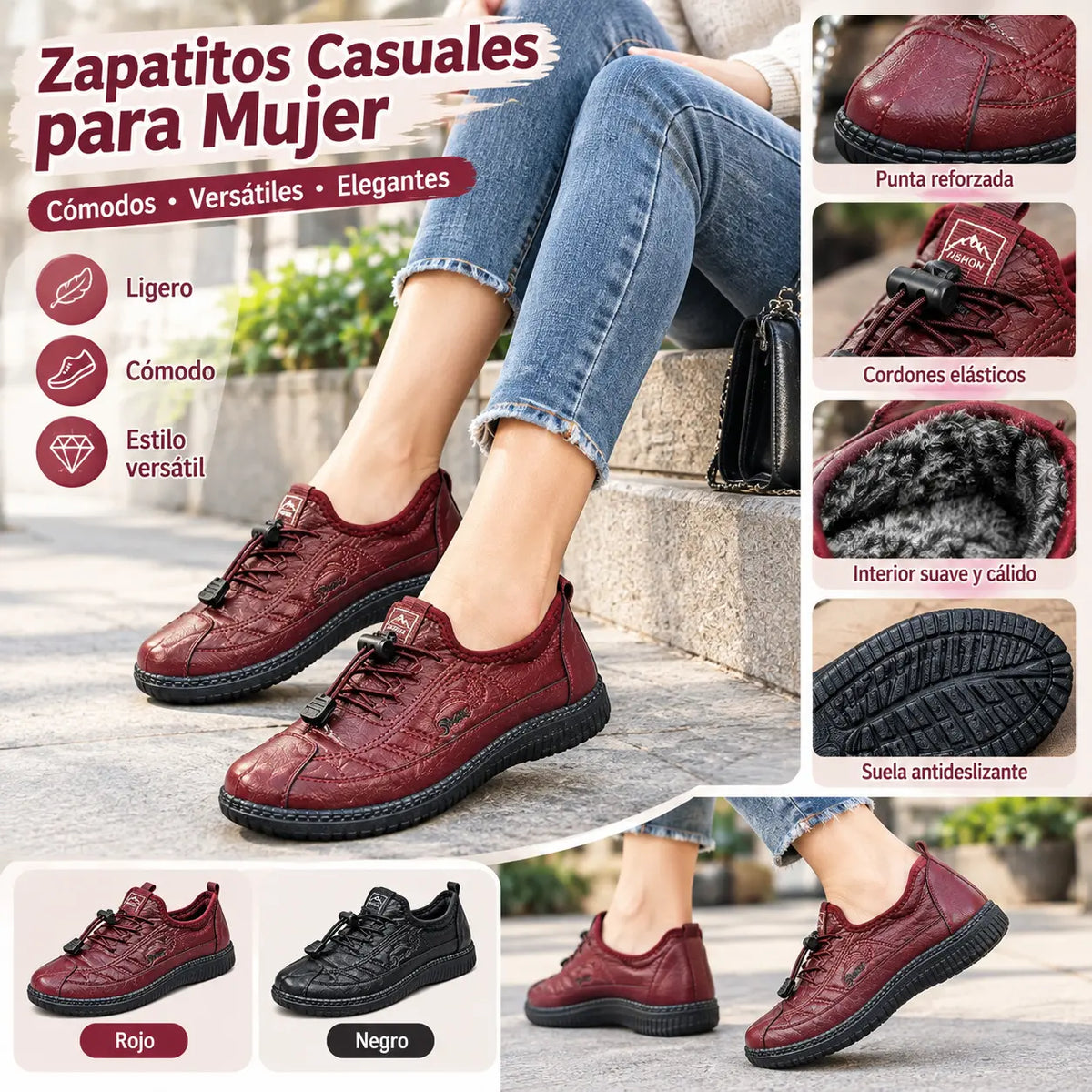 🔥【35-41】2026 Otoño e Invierno nuevas botas de cuero suave antideslizantes cálidas de cuero suave y terciopelo para mujer