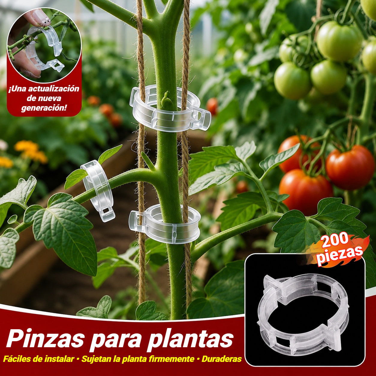 【200 piezas】Clip de fijación para el crecimiento de plantas de plántula