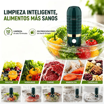 🥦🥒 Limpiador Portátil de Frutas y Verduras – Purificador Inalámbrico para Alimentos con Tecnología de Iones OH