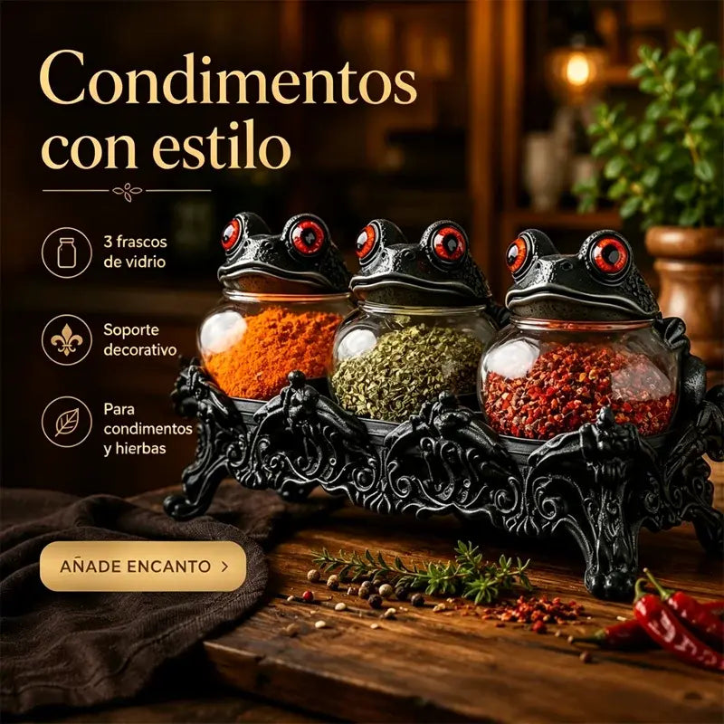 🐸✨ ¡Dale un toque único a tu cocina! | Tarro Decorativo de Rana para Especias, Dulces y Más
