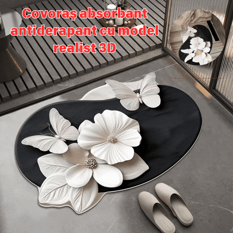 🔥OFERTA PROFUNDA💕【30*40cm+ 40*60cm】Alfombrilla absorbente y antideslizante con patrón 3D realista