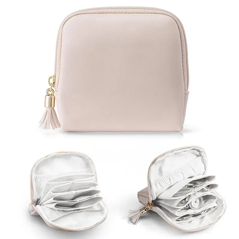 👝✨ Mini neceser multifuncional para mujer, ideal para guardar cosméticos, pintalabios, joyas y monedas.