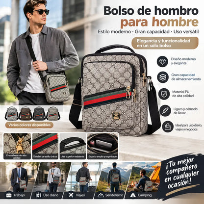 😎Nuevo bolso de hombro para hombre de gran capacidad en piel sintética (PU)