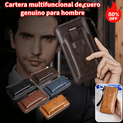 🎉⏰Oferta por tiempo limitado:💼Cartera multifuncional para hombre de cuero genuino hecha a mano de nuevo estilo