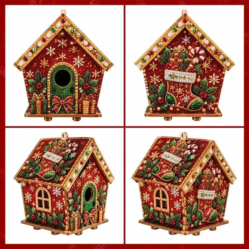 🎄🏠 Kit de Casa Navideña de Madera 3D | Adorno DIY para Montar y Decorar en Familia