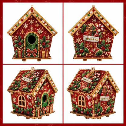 🎄🏠 Kit de Casa Navideña de Madera 3D | Adorno DIY para Montar y Decorar en Familia