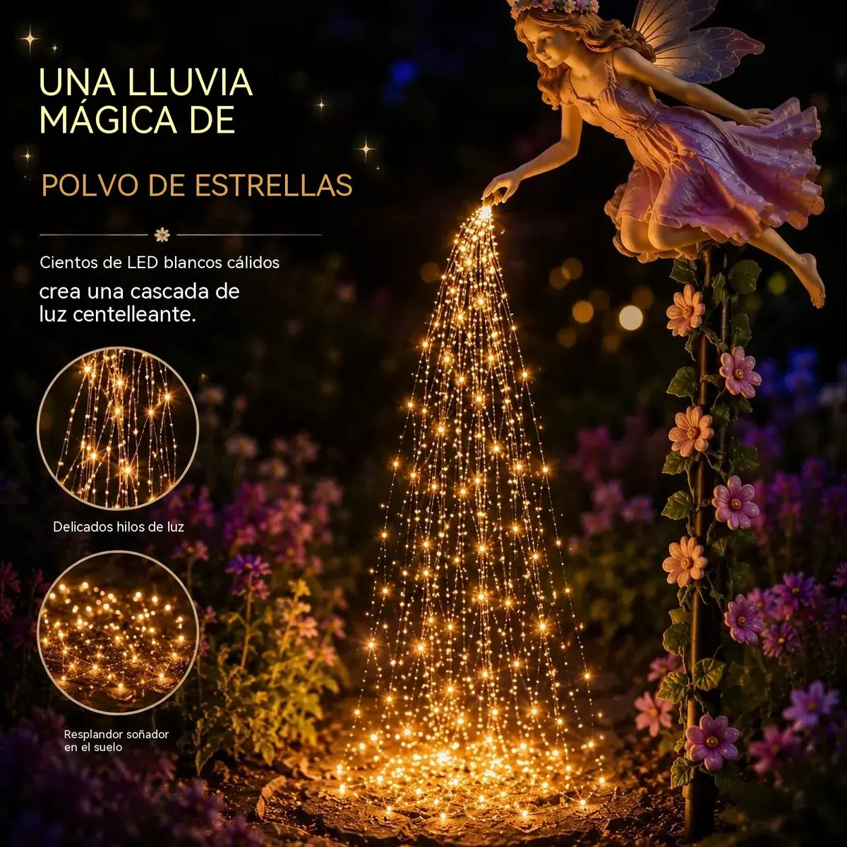 🧚‍♀️Luces para jardín de hadas con destellos mágicos🌸