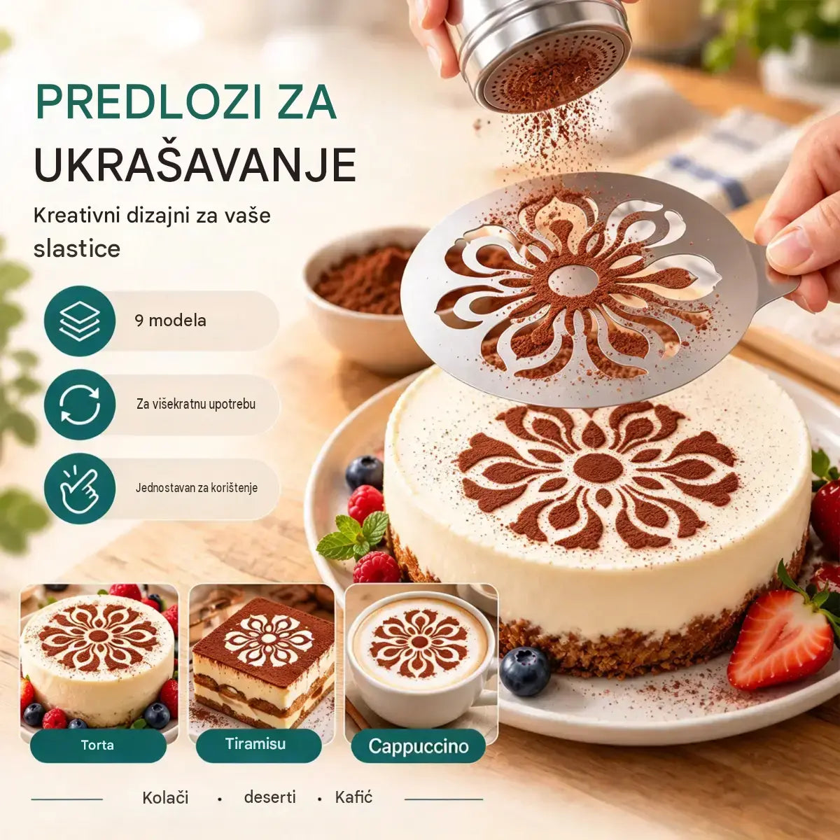 9 komad 23 EURO☕ Šablona od nehrđajućeg čelika za latte art