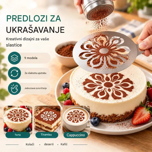 9 komad 23 EURO☕ Šablona od nehrđajućeg čelika za latte art