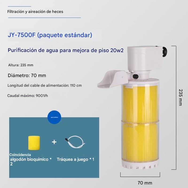 🐟Sistema de circulación de agua de acuario con filtro 3 en 1, funcionamiento silencioso.