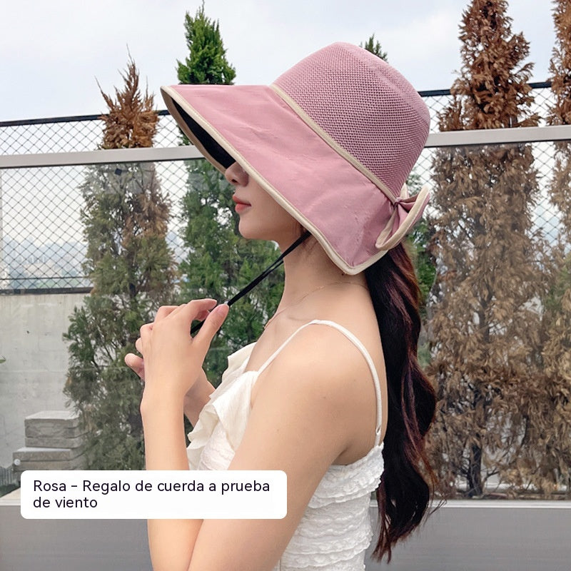 🎀【Compra 1 y llévate 1 gratis】【2 pieza】👒 | Sombrero de sol de ala ancha Gorro retro con lazo: plegable y transpirable, un básico para el verano.