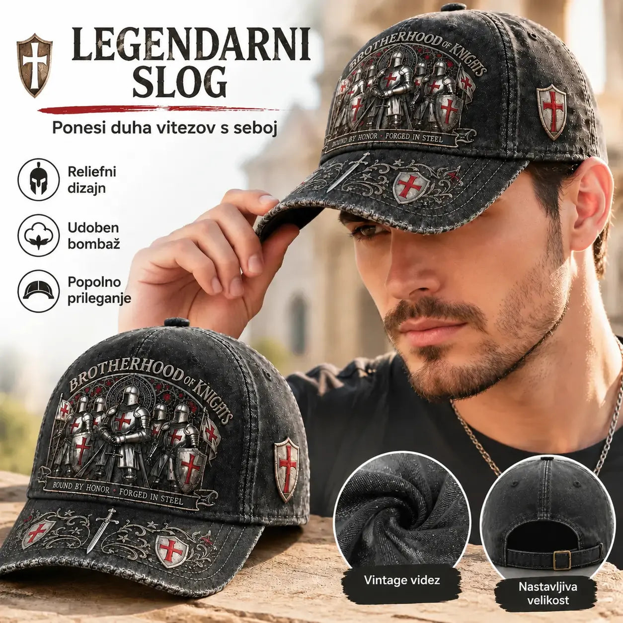🛡️🧢 Bejzbolska kapa Guardian Knight, nastavljiva, zračna in zaščitna pred soncem.