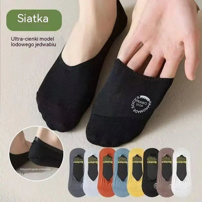 【8 par za 25 euro】🧦Męskie rajstopy z siateczki Ice Silk, antypoślizgowe, z głębokim dekoltem.