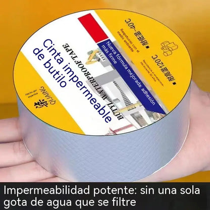 ✨【1 mm de espesor, 5 cm x 5 m】Solo 26 euros🛡️ 💧Reparación de bajantes de techo con cinta de sellado impermeable de papel de aluminio.