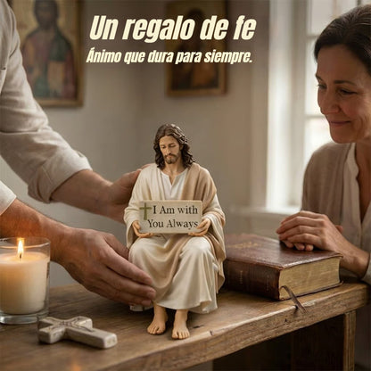 💌Estatua de Jesús de resina pintada a mano ~ Recordatorio diario: nunca estás solo.