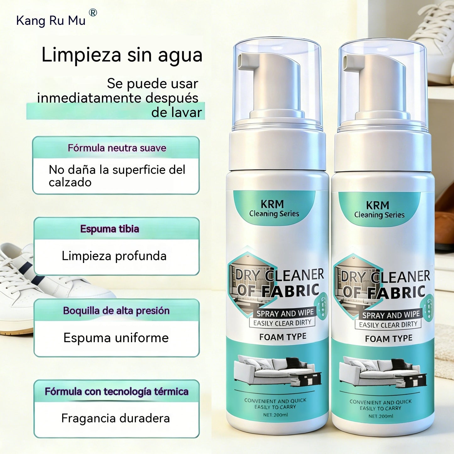 ✨Este limpiador de sofás de alto rendimiento es un potente quitamanchas que no requiere enjuague y es apto para la limpieza en seco de tejidos.