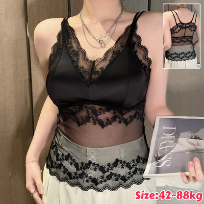 【42-88 kg】Nuevo sujetador camisero de una pieza de encaje francés sin espalda con copas incorporadas para mayor sujeción y realce.