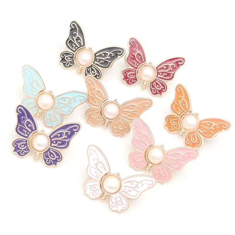 🎀【16 piezas por solo 24 euros】👗👖Hebilla desmontable con estampado de mariposa, sin clavos ni costuras, para ajustar la cintura.