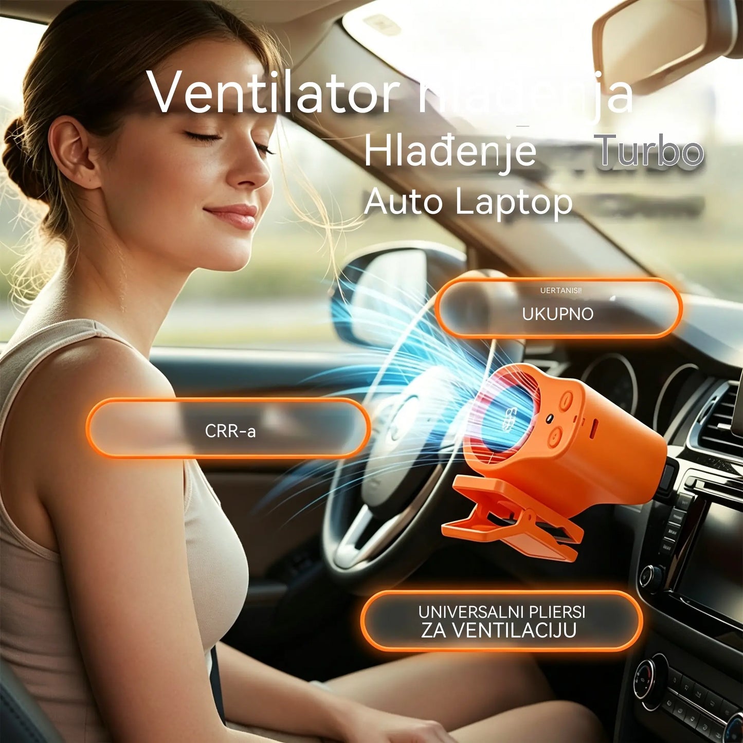 🌀 Ventilator bez upotrebe ruku s LED zaslonom, integriranom kopčom i 199 podesivih razina